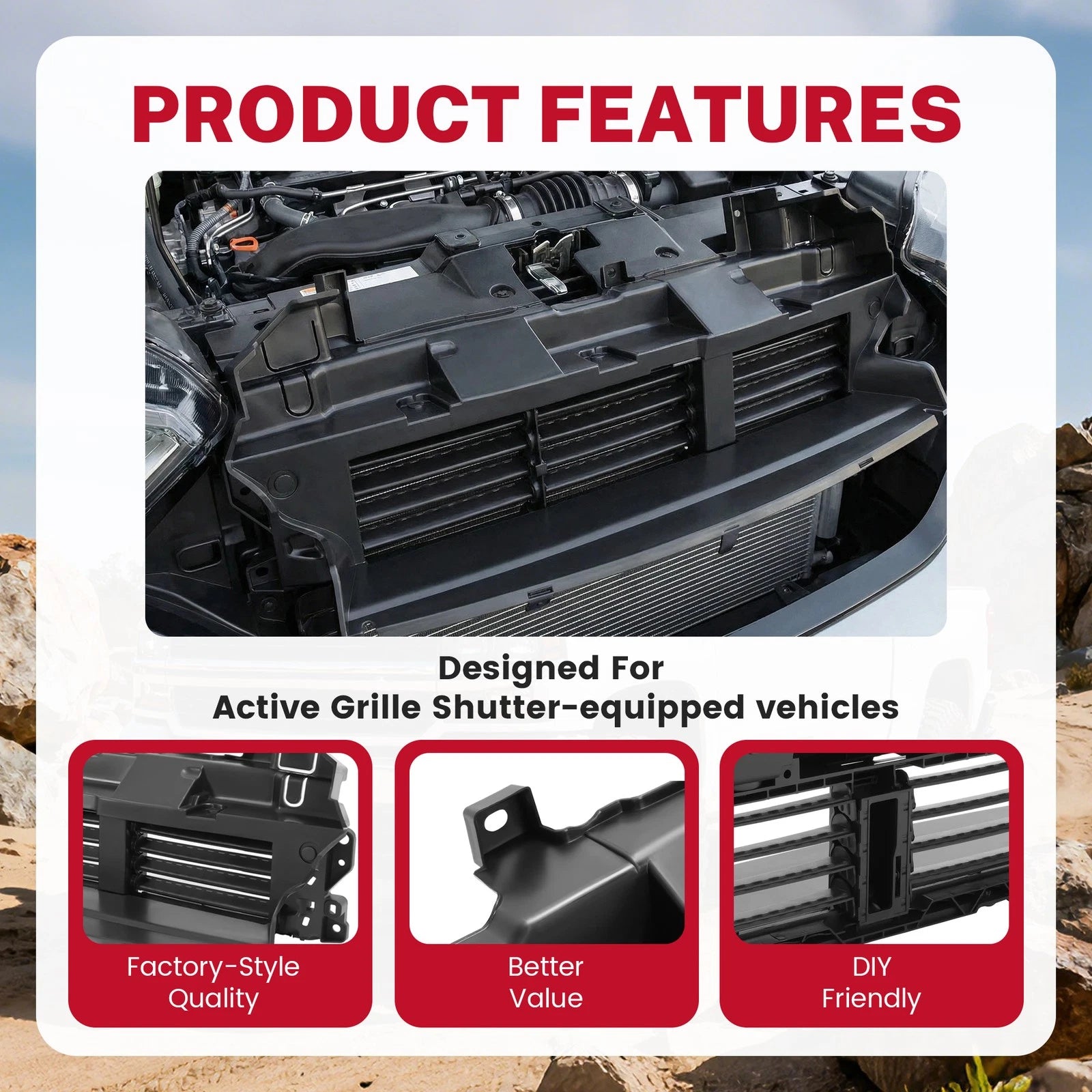 Front Upper Active Grille Shutter for Honda CR-V (2017-2019)