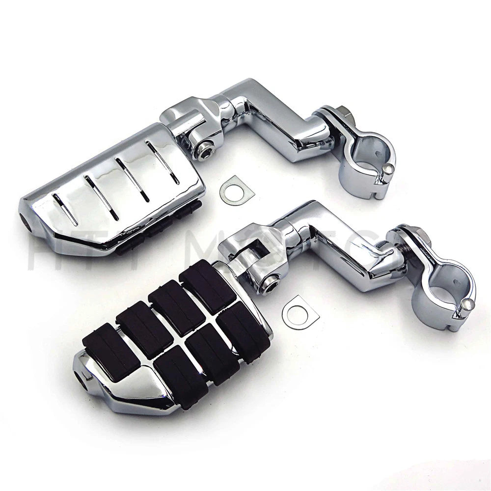 Offset 1.5" Wing Foot Pegs Clamps for Yamaha XV250 XV400 XV535 XV750
