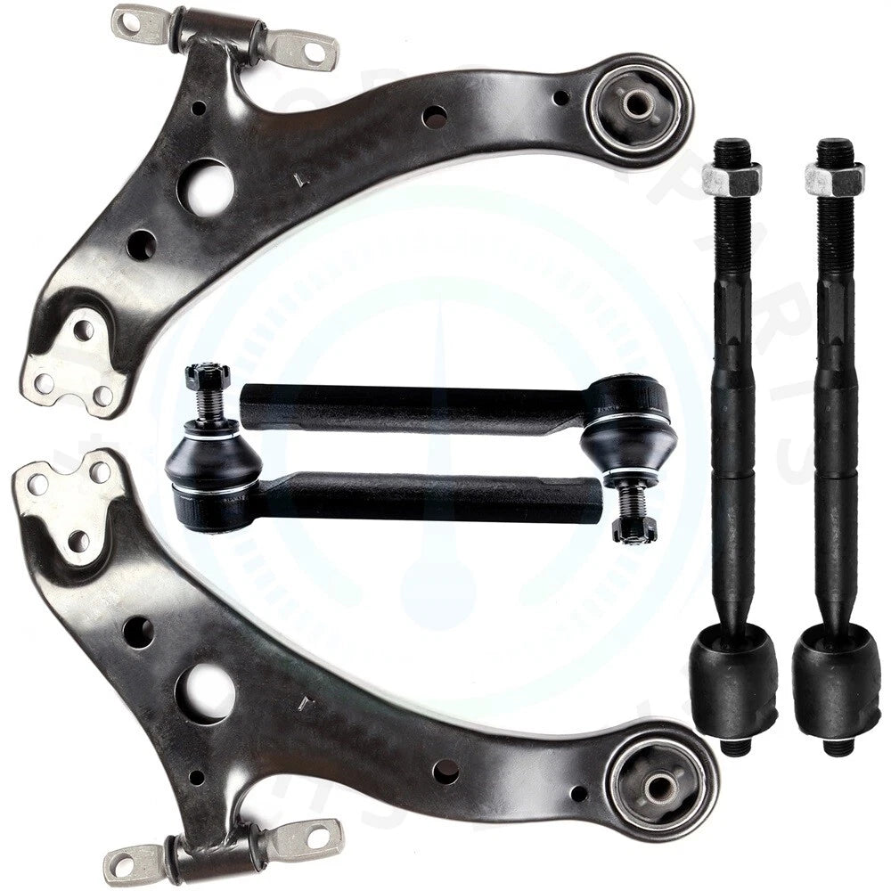 Set of 6 Front Lower Control Arms Tie Rod Ends for Toyota Highlander (2004–2007)