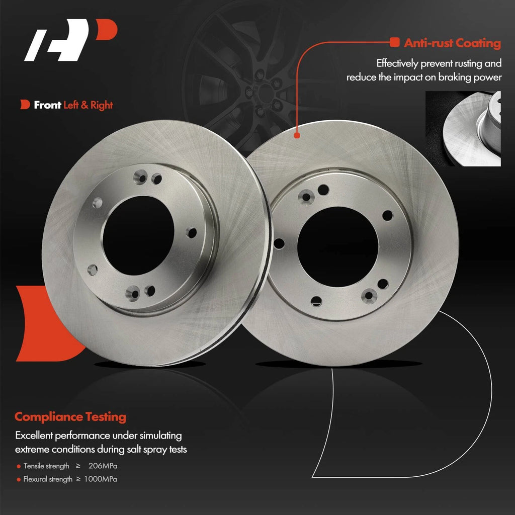 Front Disc Brake Rotors & Ceramic Pads for Kia Sorento (2007-2009)