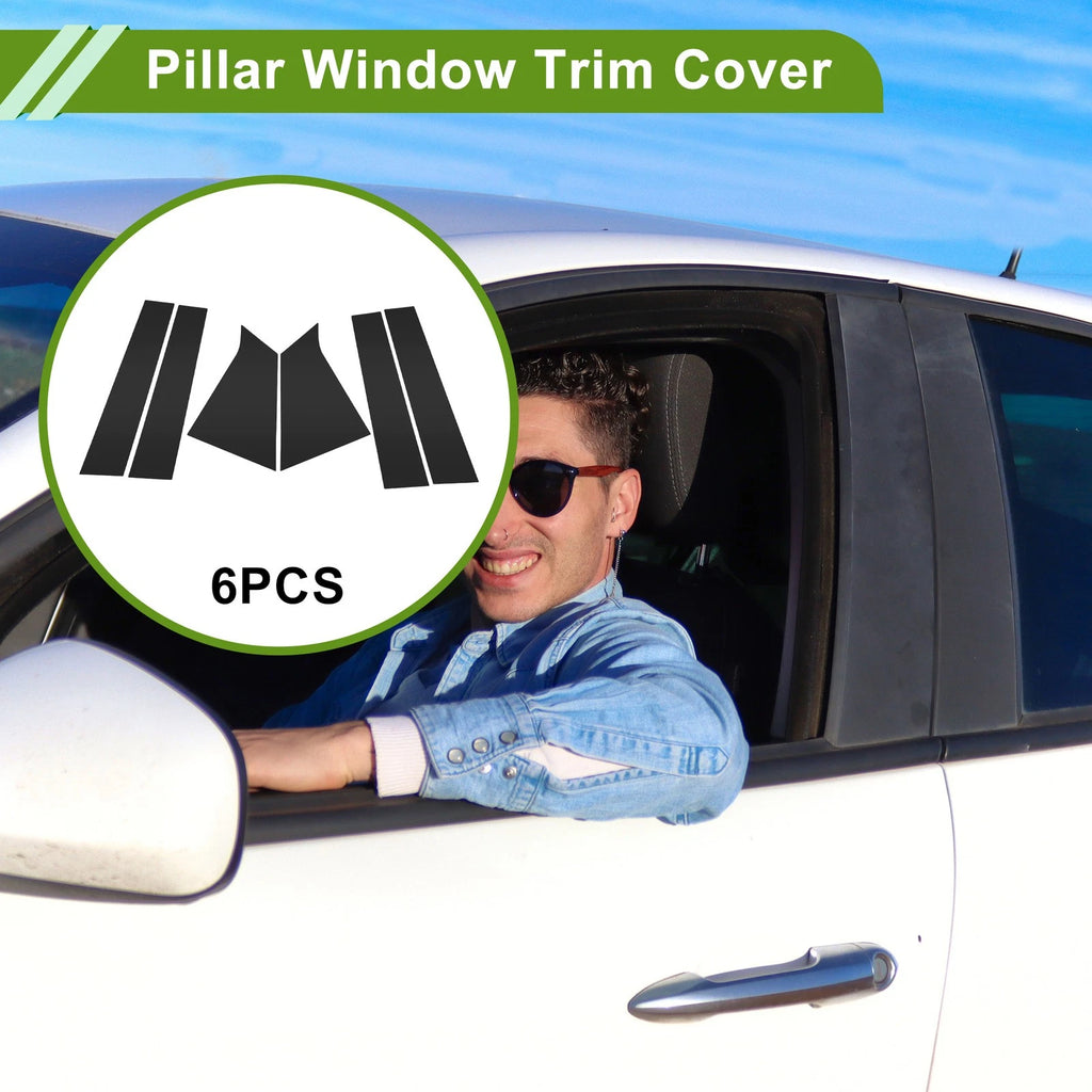 6 Pcs Pillar Window Trim for Chevy Malibu (2016–2021) Black