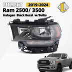 Halogen Headlight for Ram 2500 3500 (2019–2024) Left Side Black