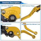 Adjustable Short Brake Clutch Levers for Suzuki GSR750/GSX-S750 (2011–2021) Gold Tone