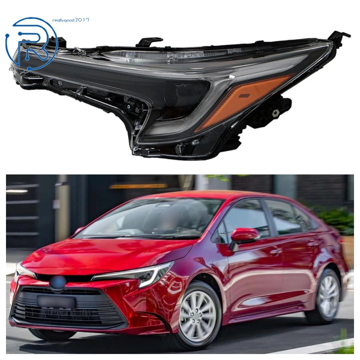LED Headlight for Toyota Corolla (2023) Black Housing Left Driver Side
