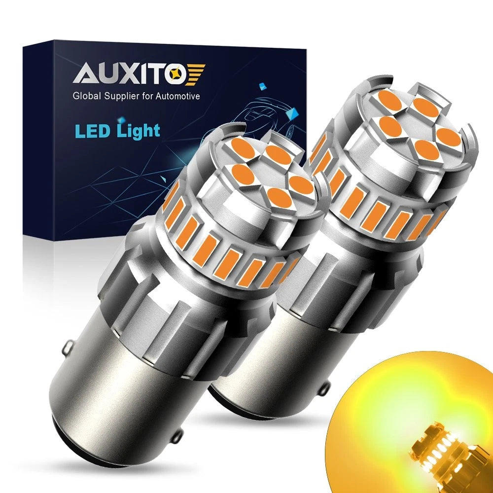 2X 1156 7506 LED Turn Signal Reverse Amber Yellow Light Bulbs P21W BAU15S