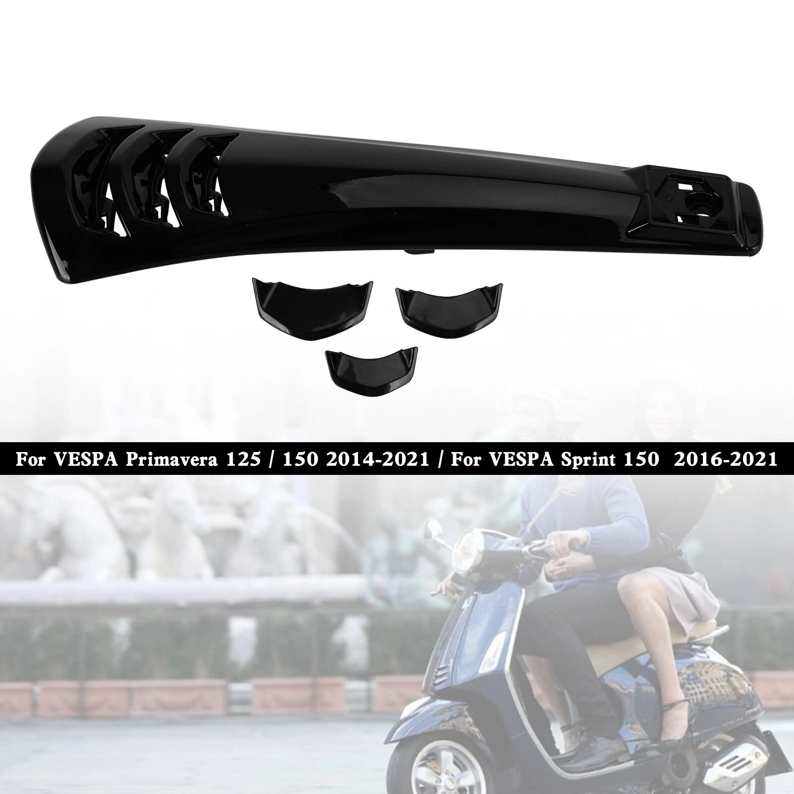 ABS Steering Horn Cover for Vespa Sprint Primavera 125/150 (2014–2021) Black