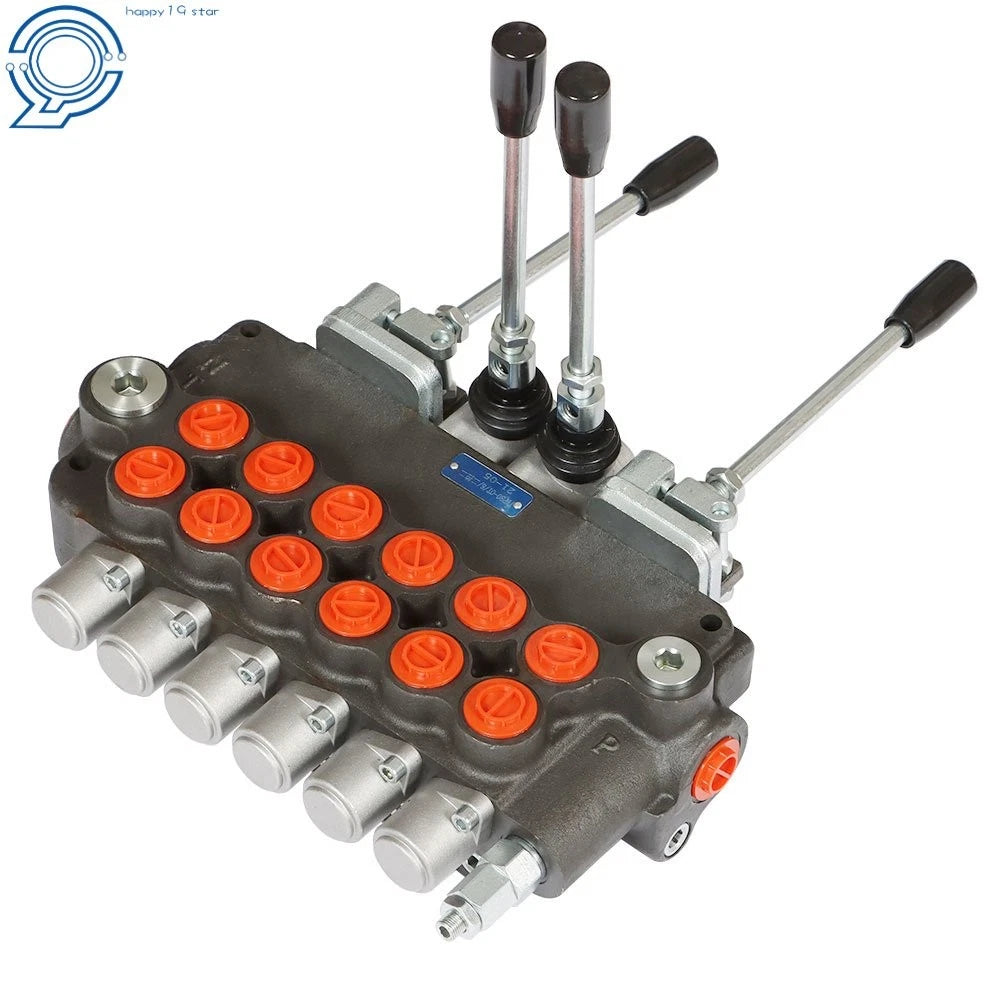 6 Spool Hydraulic Backhoe Directional Control Valve with Joysticks for