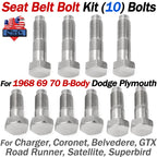 10x Seat Belt Bolts for Dodge Charger GTX Roadrunner Coronet (1968–1970)