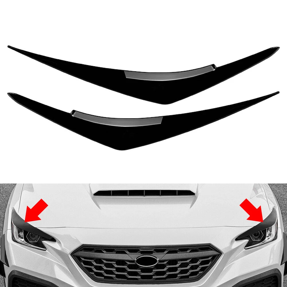 Headlight Eyebrow Eyelid Trim for Subaru WRX STI (2022–2025) Glossy Black