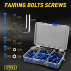 Complete Fairing Bolt Kit for Kawasaki Motorcycle (Blue)