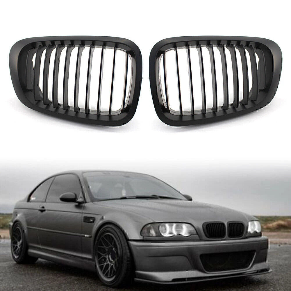 Pair Front Kidney Grilles for BMW 3 Series E46 (1998–2006)