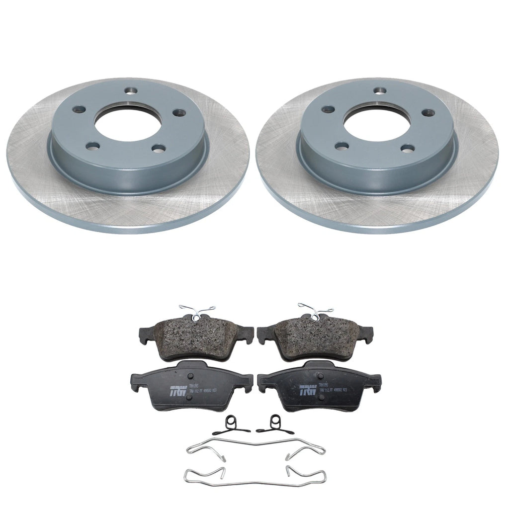 DuraGo Rear Rotors & TRW Pro Low-Met Disc Brake Pads Kit for Mazda 3 (2004–2013)