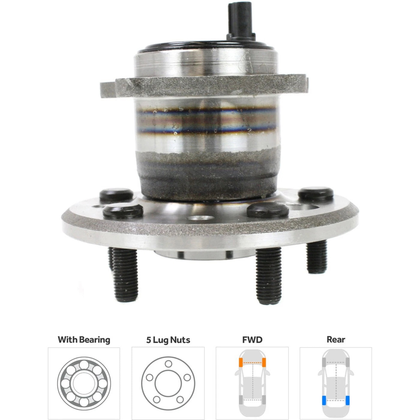 Wheel Hubs for Toyota Camry (2002–2003) Front & Rear 5 Lug with Bearing & Sensor