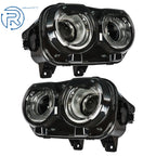 Set of 2 Headlights for Dodge Challenger (2015–2018) Left+Right Black Halogen