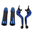 Blue Extendable Brake Clutch Levers & Handlebar Grips for Honda CBR1000RR (2004-2023)
