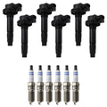 Set of 6 Ignition Coils & Spark Plugs for Ford Edge F-150 Flex V6 (2009–2014)