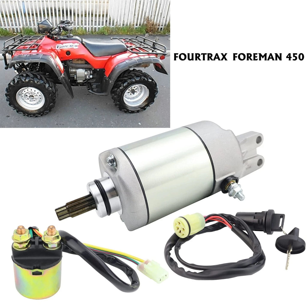Starter with Relay & Key Switch for Honda TRX450FE FourTrax Foreman ES (2002–2004)