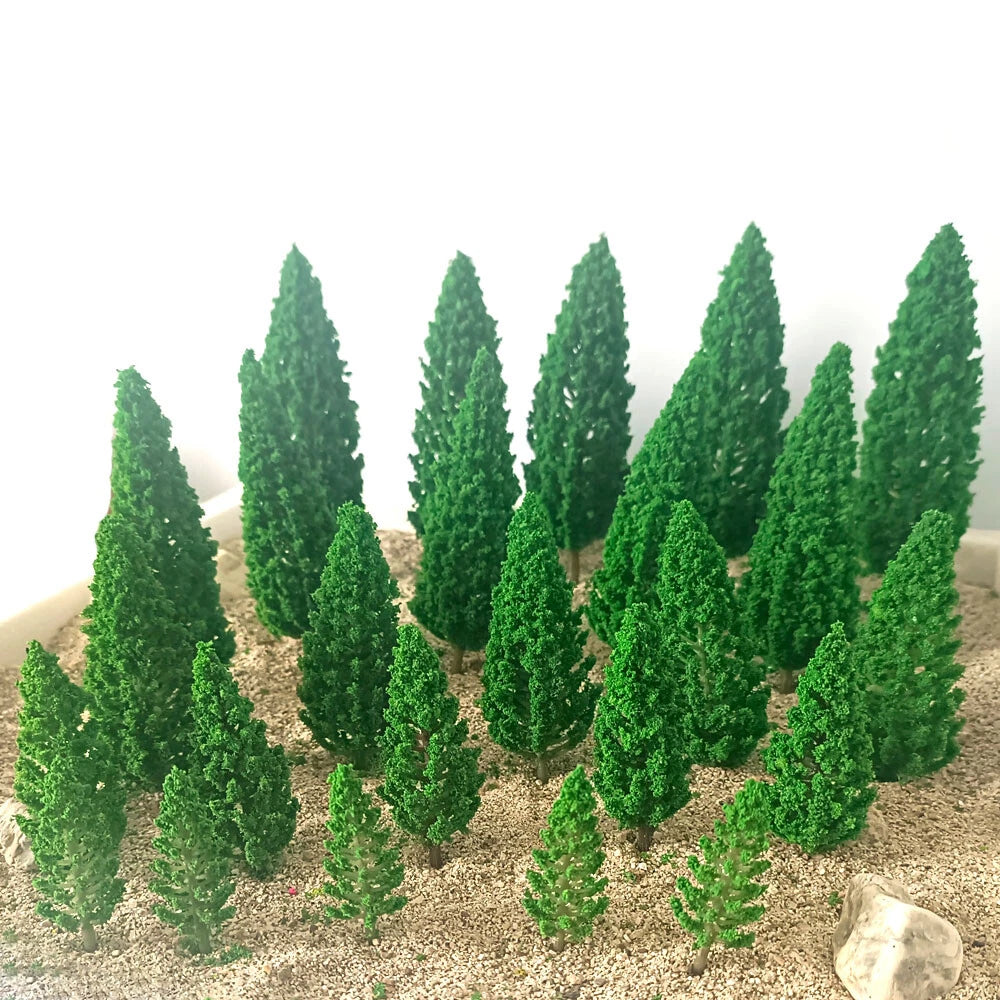 25Pcs Miniature Garden Landscape Decor for Train Railroad Scenery