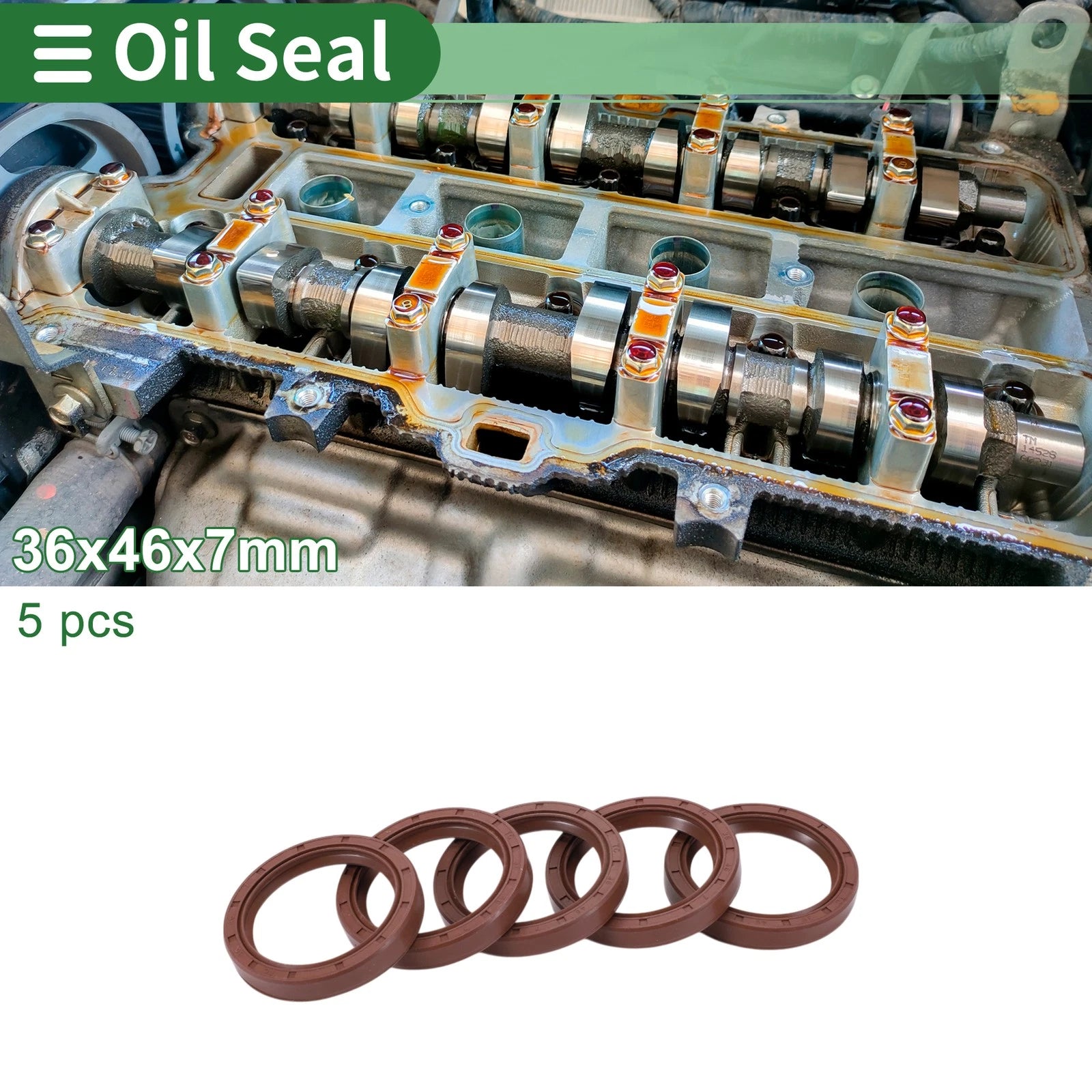 Set of 5 Oil Seal Rotary Shaft Seal 36x46x7mm for Various Models