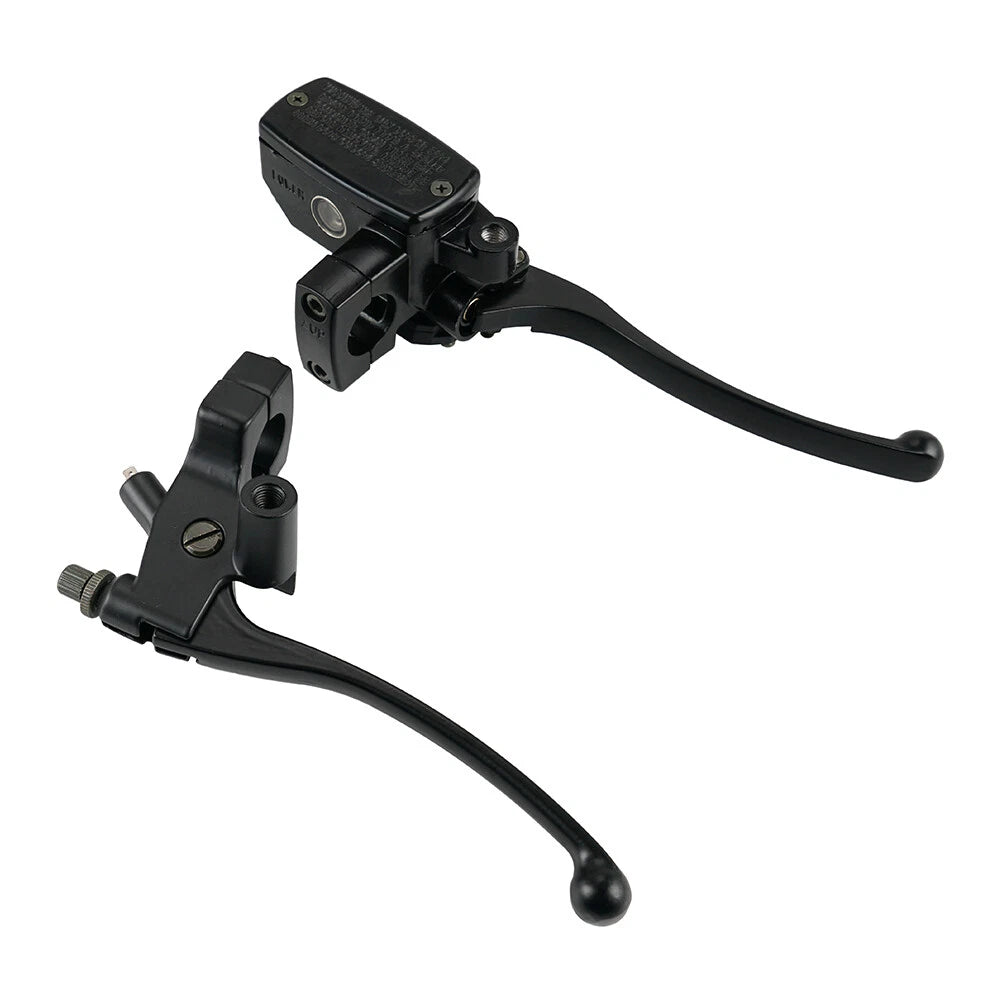 1" Motorcycle Handlebars Hydraulic Brake Master Cylinder & Clutch Lever for