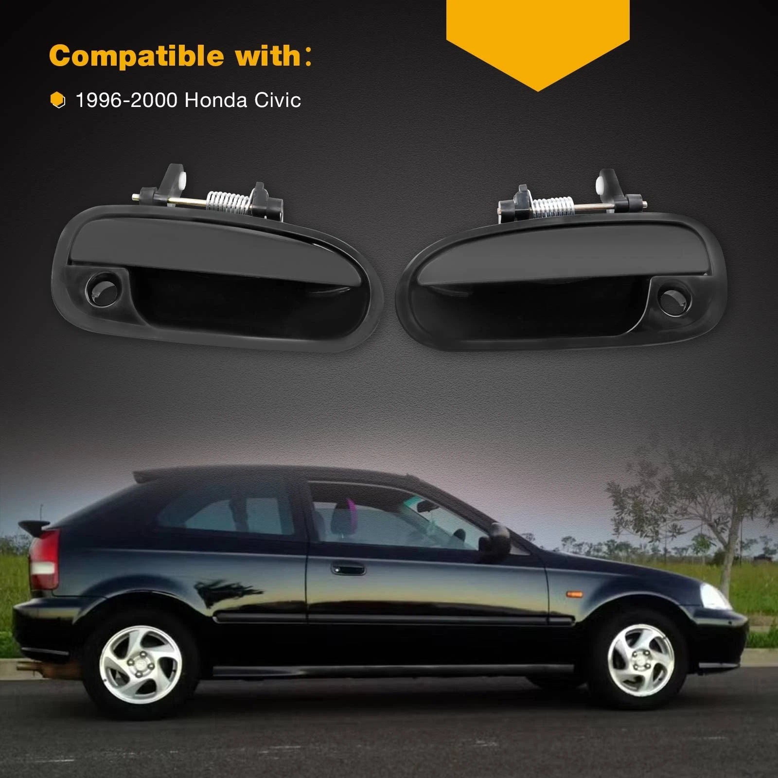 Set of 2 Outside Exterior Door Handles for Honda Civic (1996–2000) HO1311110