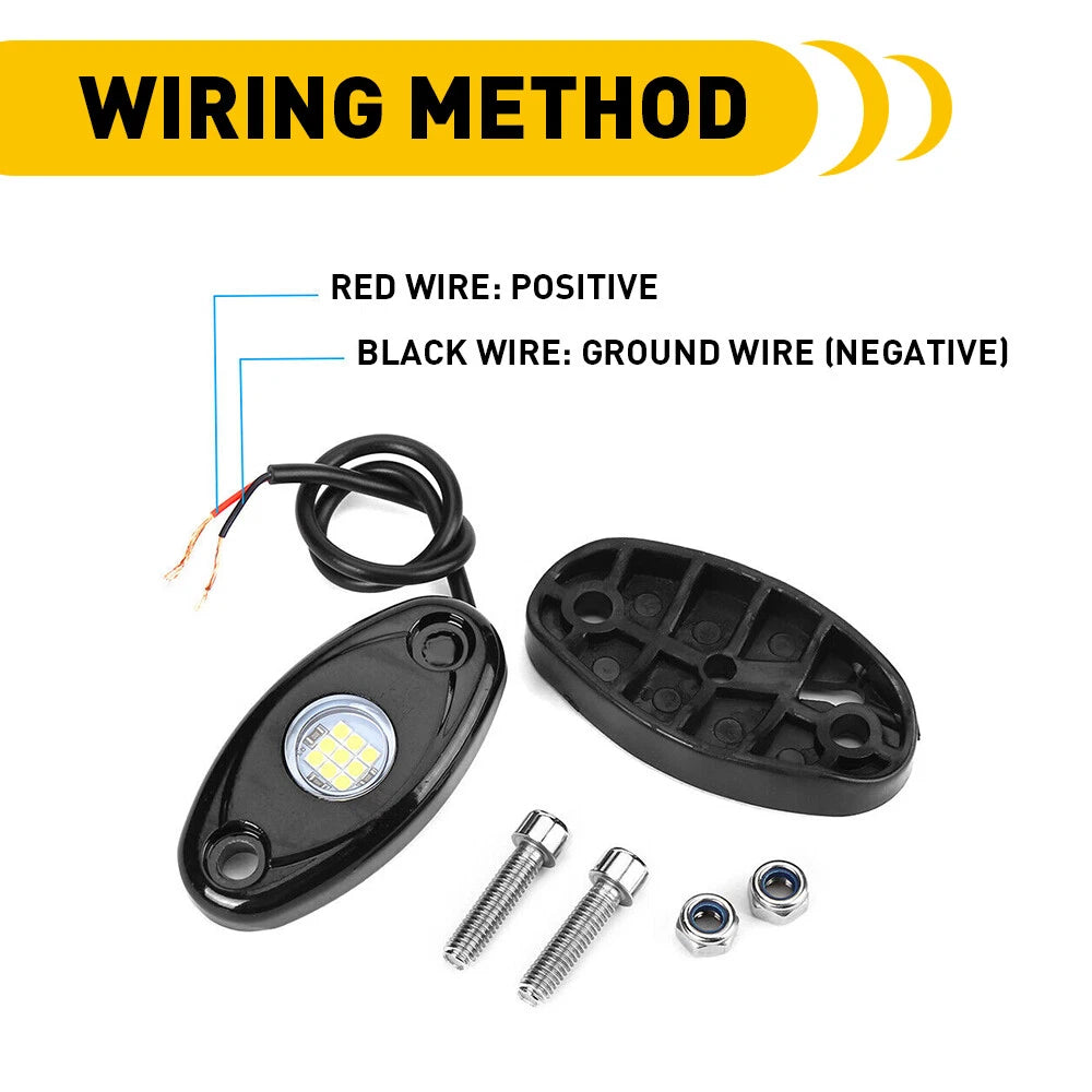 8 Pods LED Rock Lights for Jeep (Offroad, UTV, ATV)