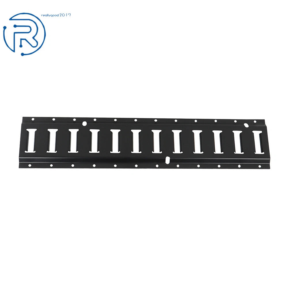 Set of 2 Black Steel E Track Tie Down Rails for Garages Vans Trailers