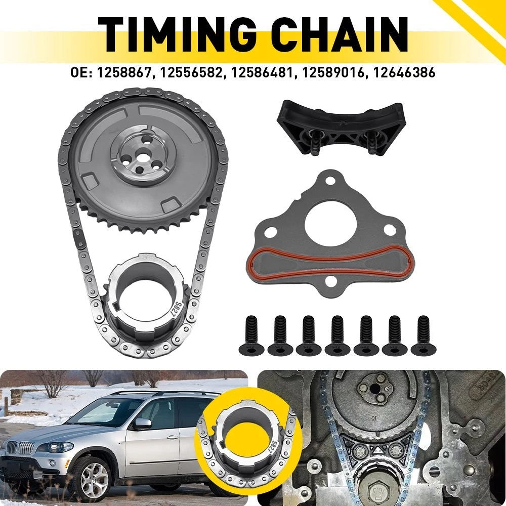LS Timing Chain Set with Camshaft Retainer Plate Gasket for GM 4.8L (2007–2013)