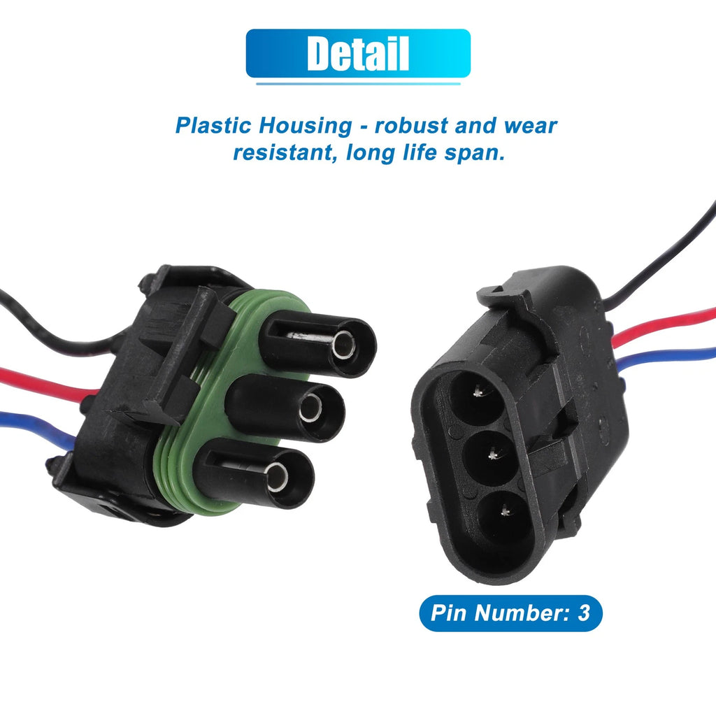 Set of 1 Car 3-Pin Male/Female Connector Plug for BMW (No. 12015793)