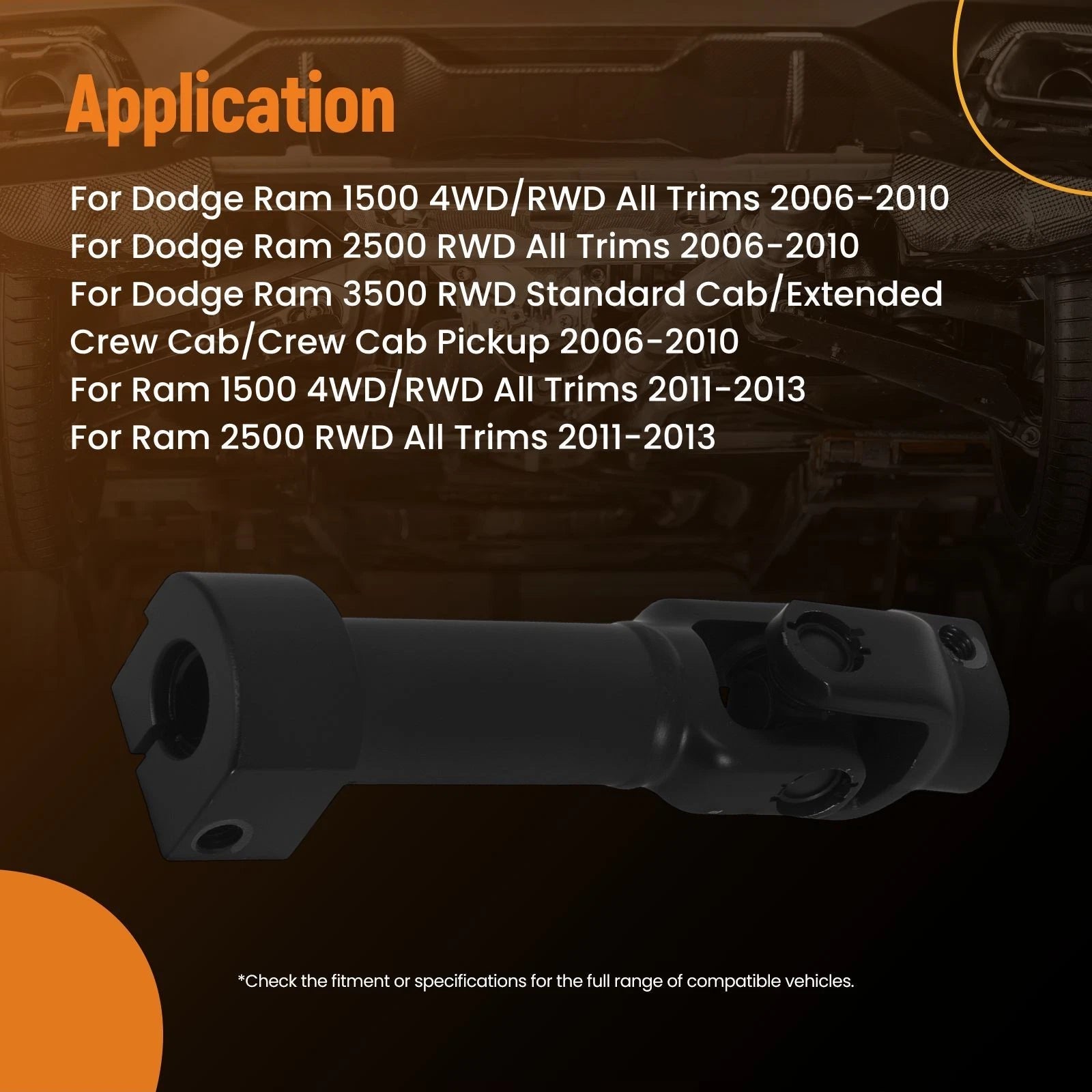 Lower Intermediate Steering Shaft for RAM 1500 2500 3500 (2011-2013)