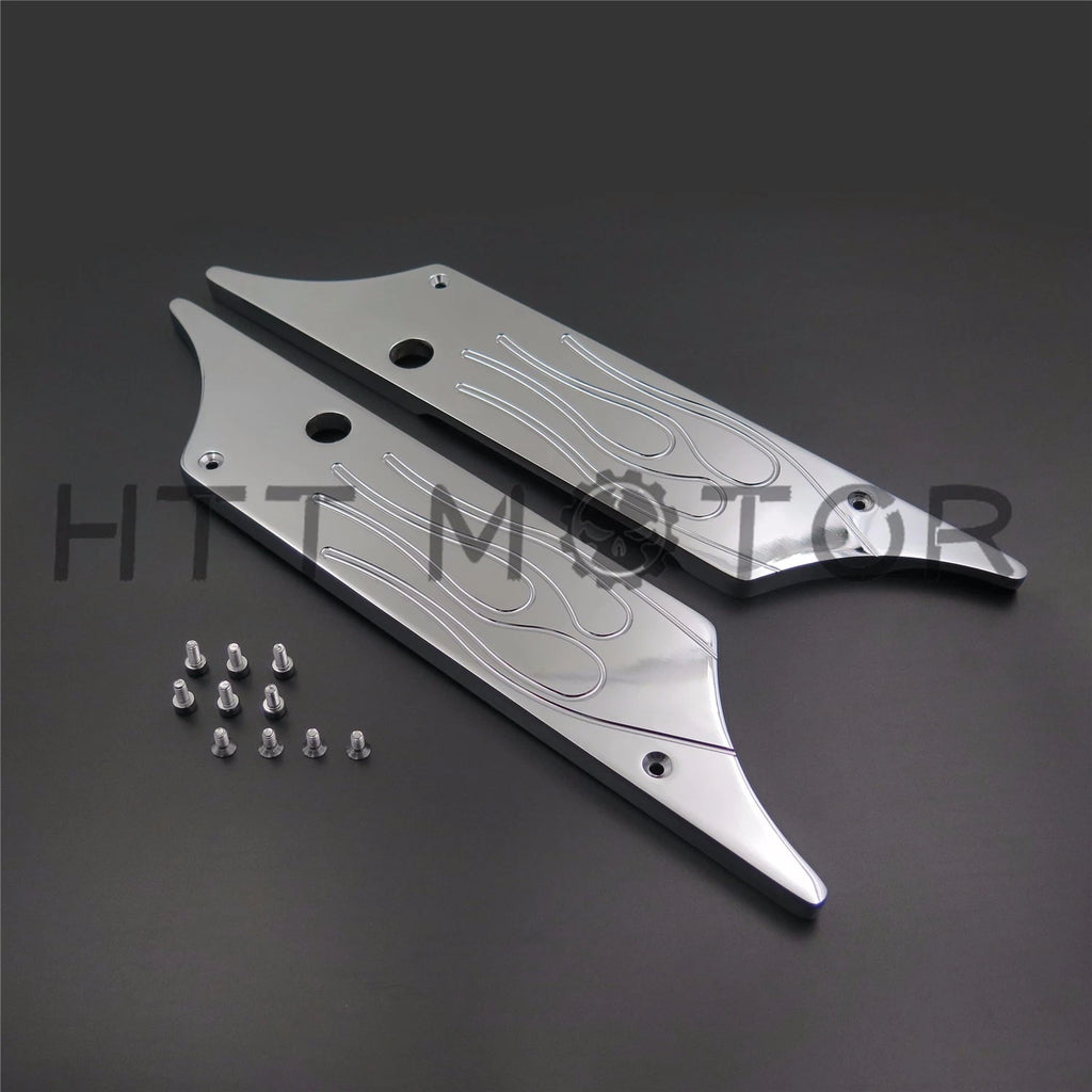 Set of 2 Billet Chrome Saddlebag Latch Covers for Harley Touring (1993–2013)