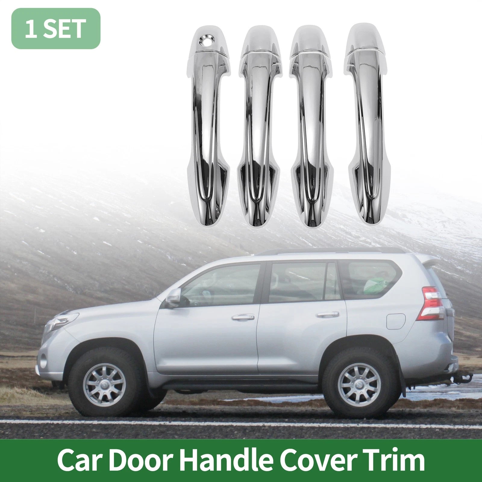 Car Door Handle Cover Trim for Toyota RAV4 (2013–2018) Silver Tone