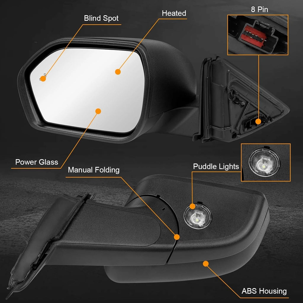 Left Mirror for Ford Explorer (2020–2024) Power Heated Blind Spot Puddle Light
