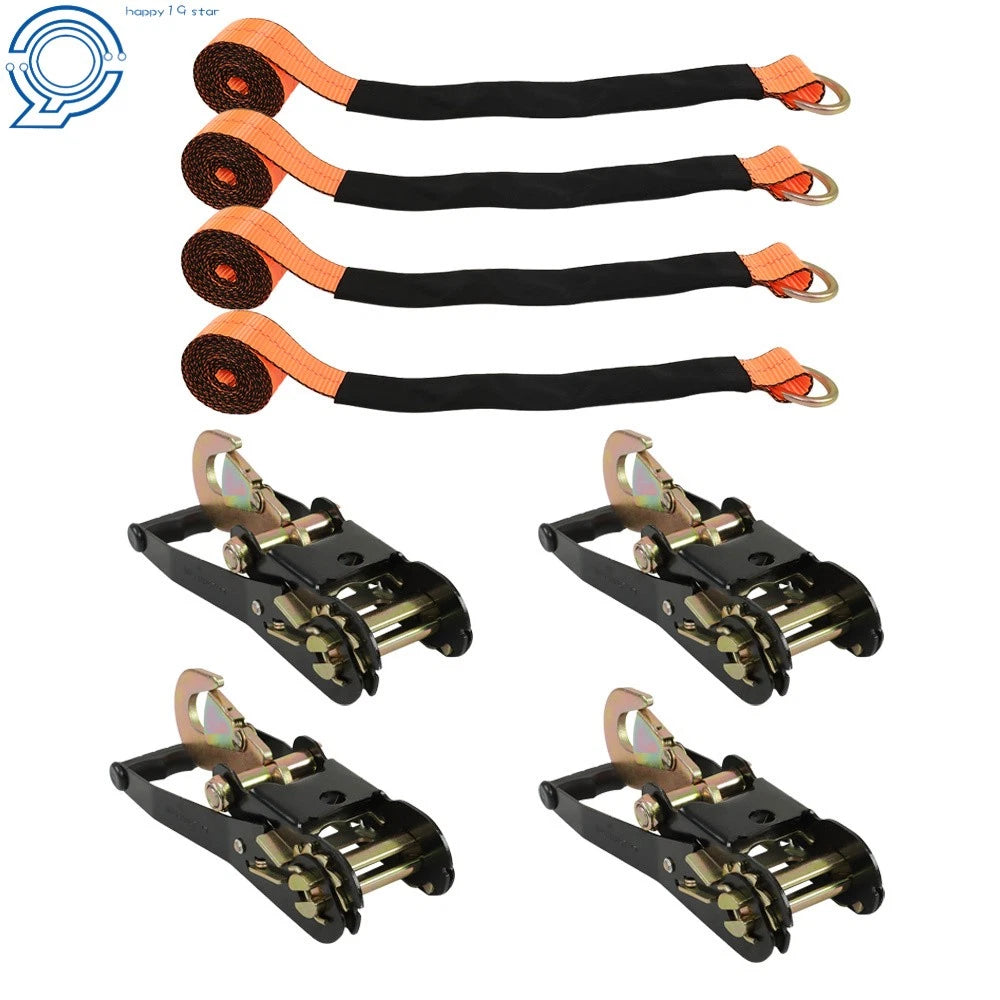 Set of 4 Car Tie Downs with Snap Hooks 2"x96"
