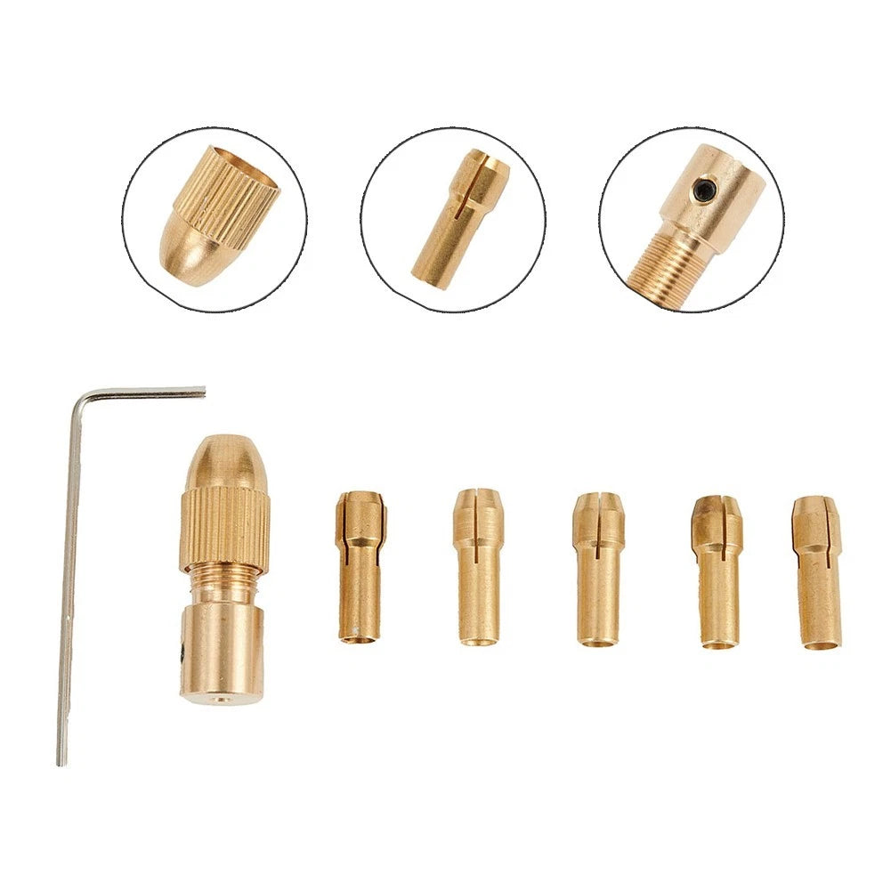 7pcs Copper Drill Chuck Set for ABS Board, Aluminium Sheet, Paperboard