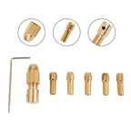 7pcs Copper Drill Chuck Set for ABS Board, Aluminium Sheet, Paperboard