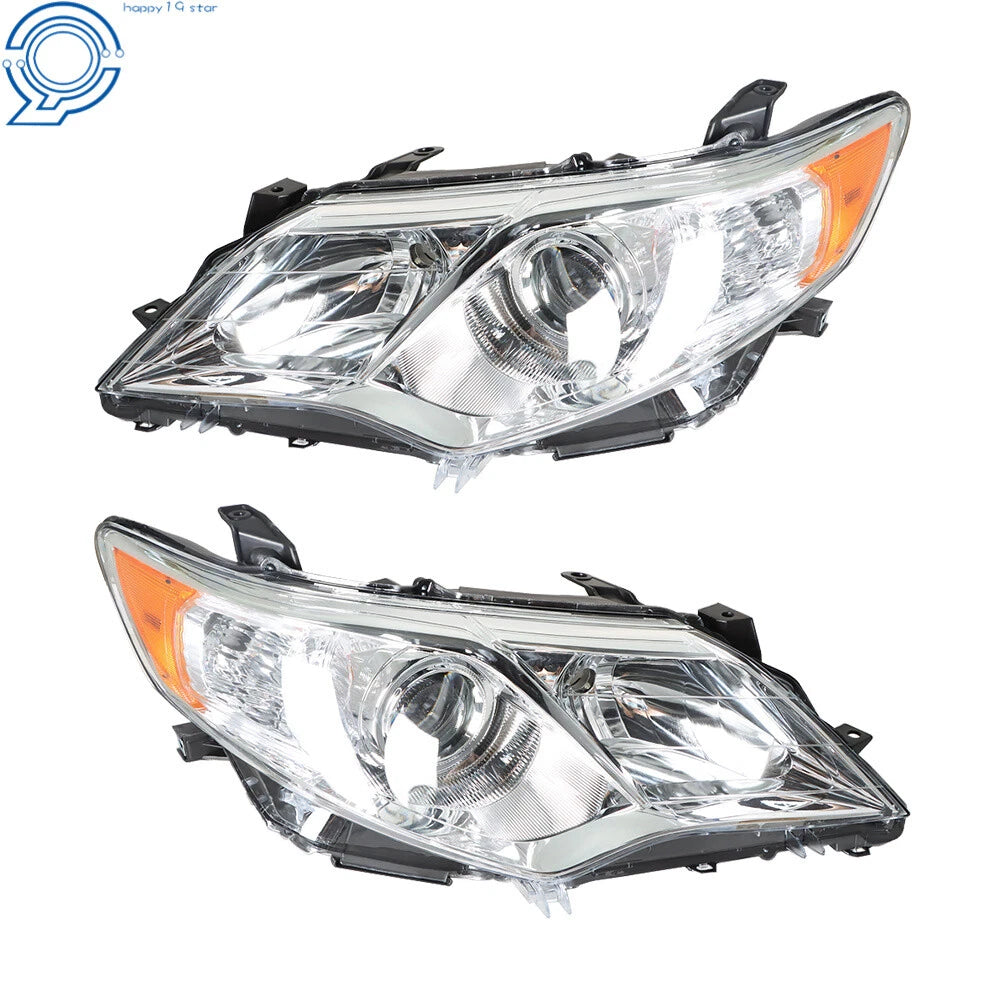 Set of 2 Projector Chrome Headlight Assemblies for Toyota Camry (2012–2014)