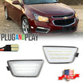Clear Lens White LED Front Bumper Side Marker Lights for Chevy Cruze (2011–2015)