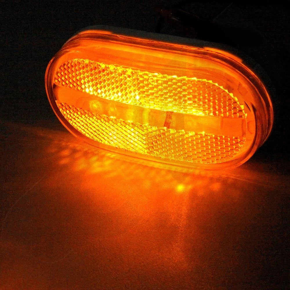 8X 4'' Oval 6 Diodes Side Marker Clearance Light for Trailer Truck (N/A)
