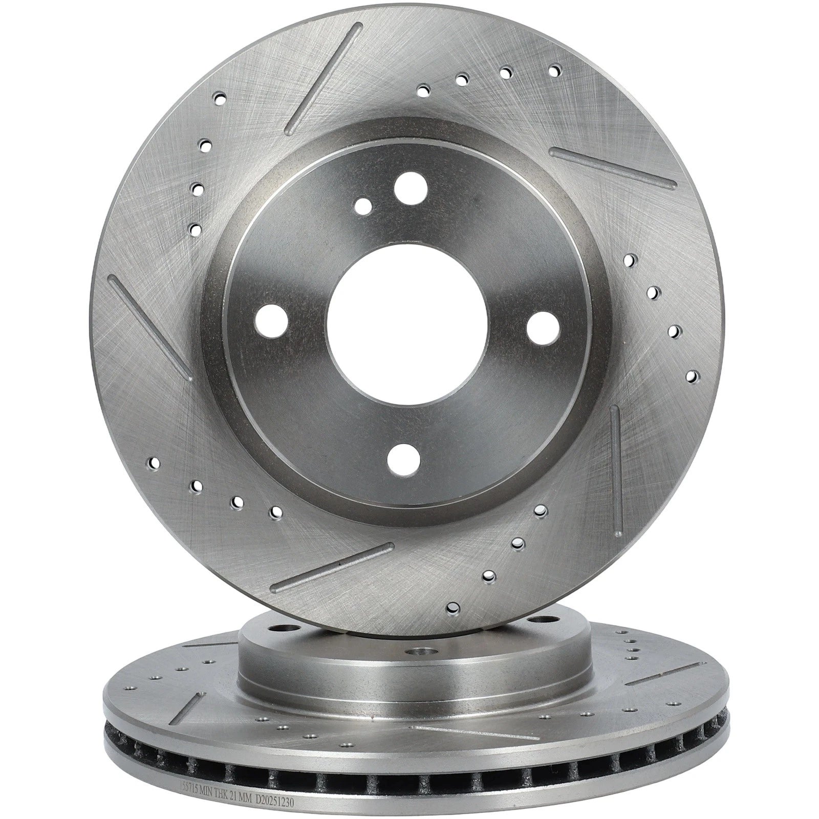 Front Drilled & Slotted Brake Rotors for Ford Fiesta (2014–2019)