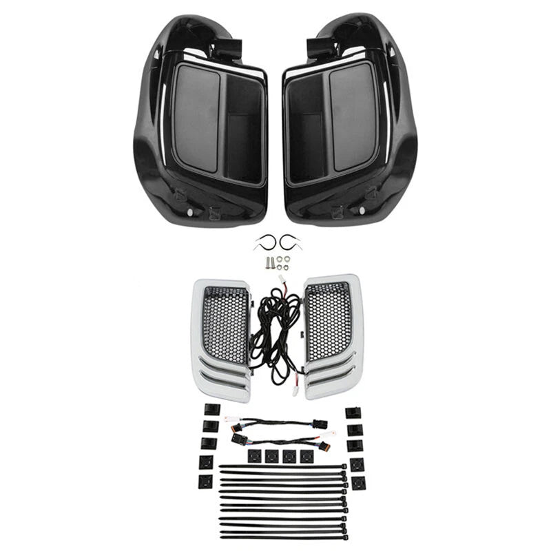 Lower Vented Fairing 6.5" Speaker Pod Signal Lights for Harley Touring (2014–2023)