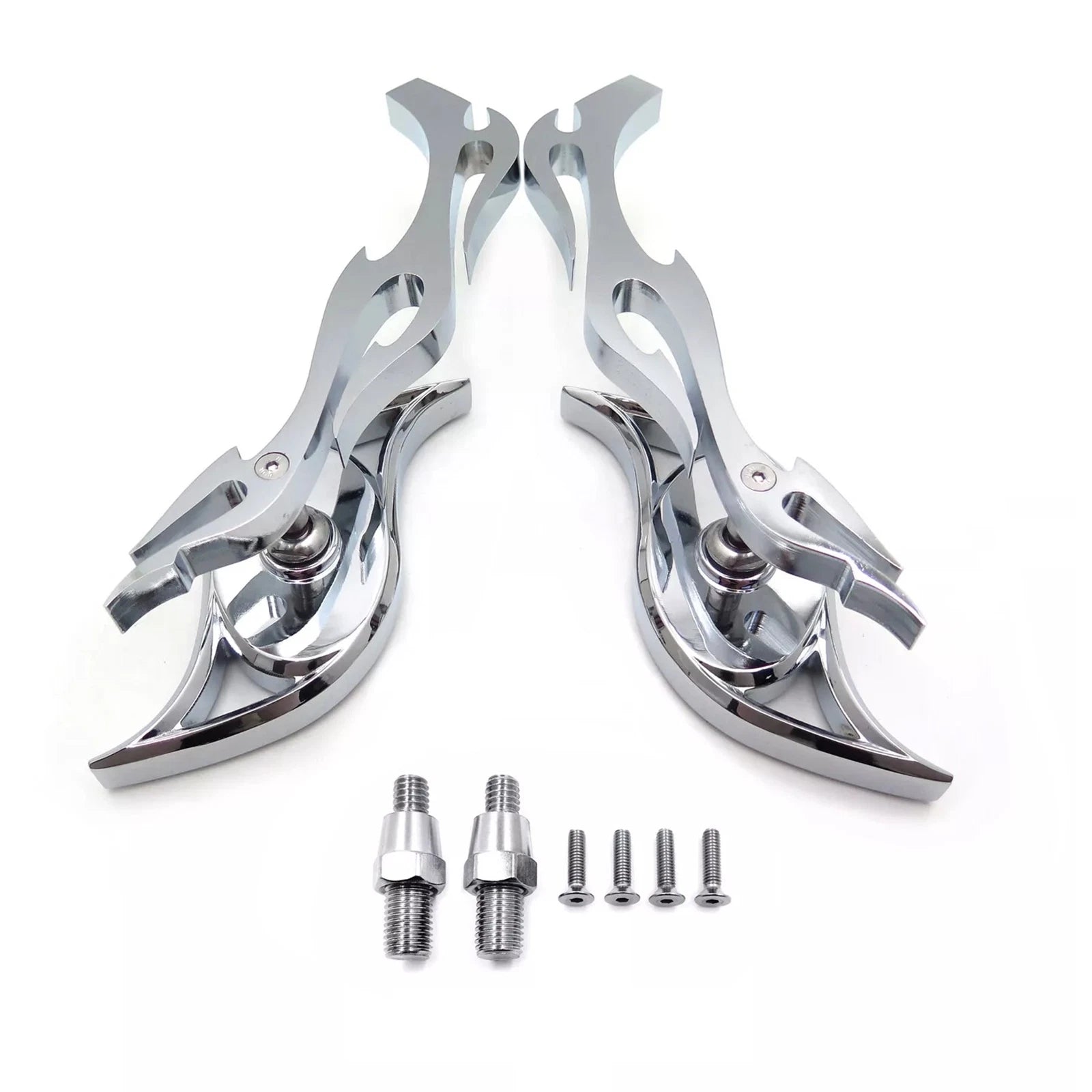 Chrome Billet Running Mirrors for Honda Kawasaki Suzuki Cruiser (All Years)