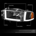 LED DRL Black Amber Side Headlight Lamps for Dodge Ram Truck (1994–2002)