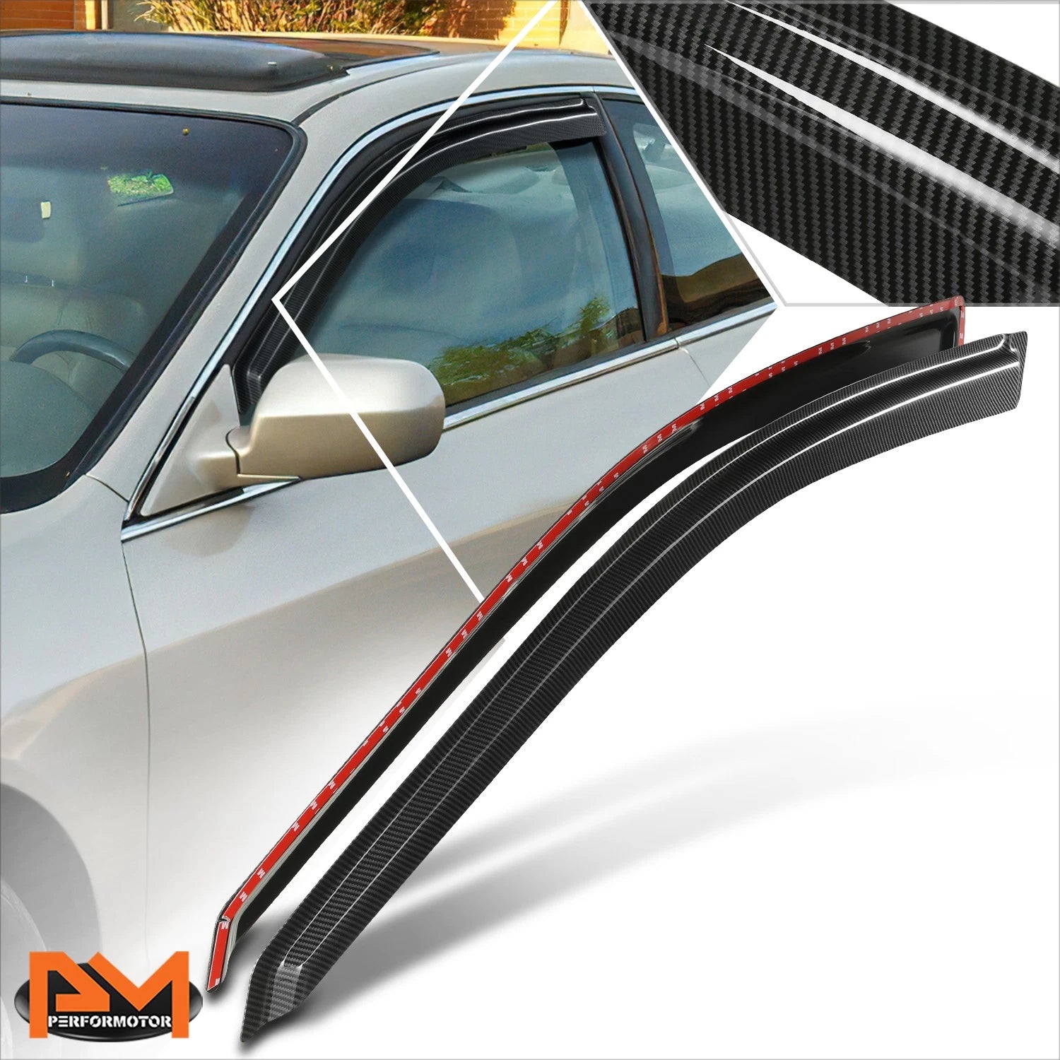 Tape-on Side Window Visors for Honda Accord Coupe (1998–2002)