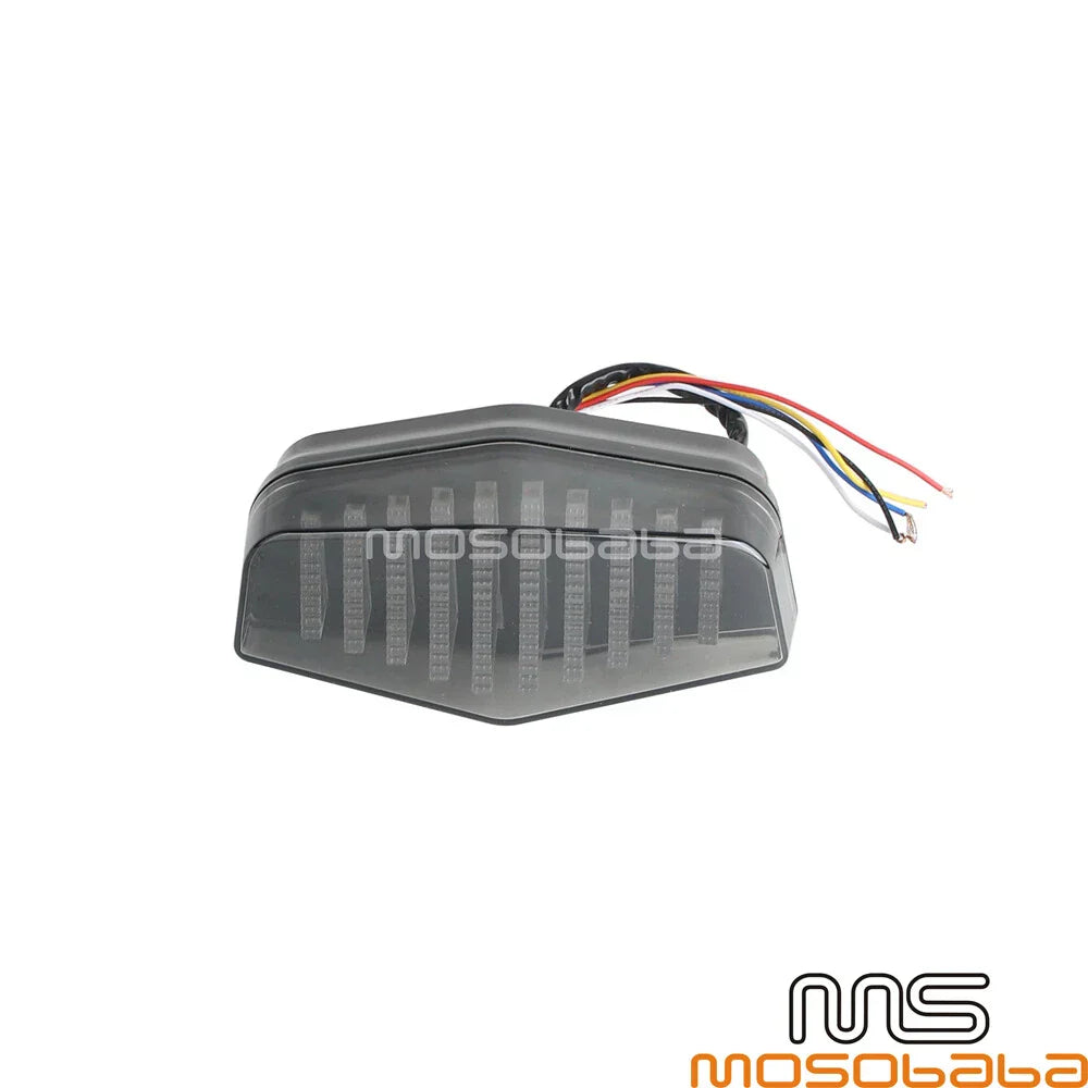LED Brake Tail Light Assembly w/Gray Lens for Harley Honda (Universal)