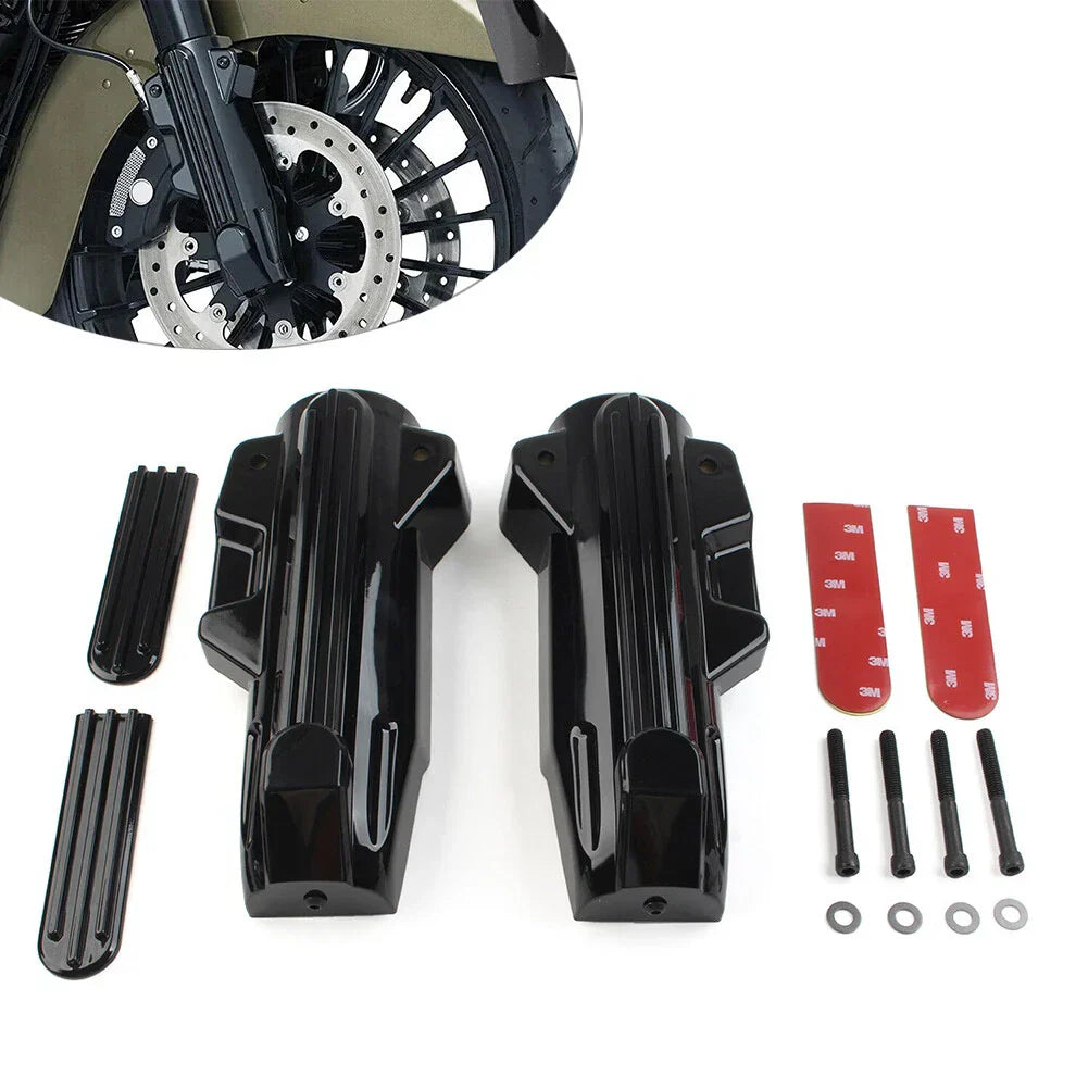 Upper Fork Slider Accents & Lower Fork Covers for Harley Electra Street Road (14-22)