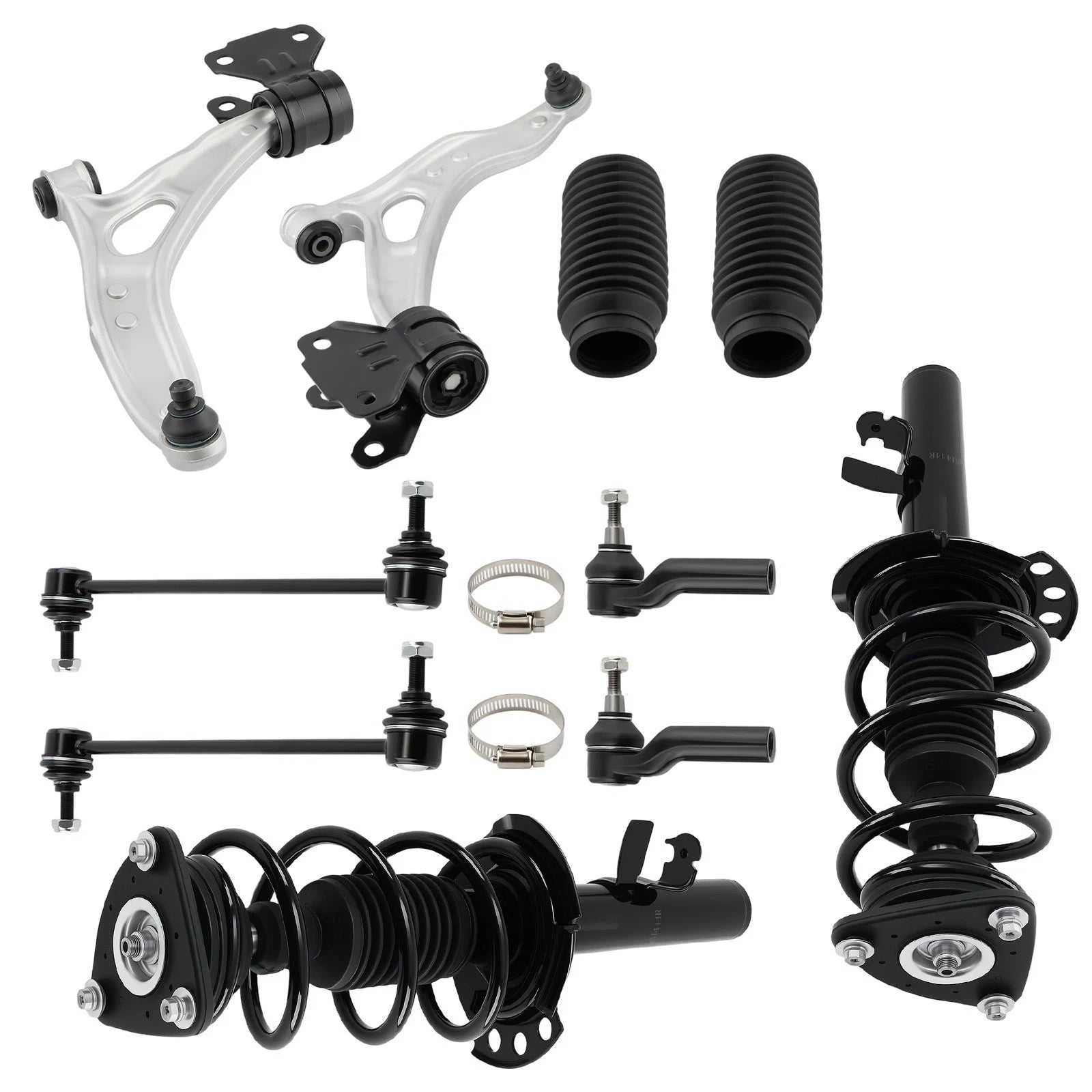 Front Strut Coil Spring + Control Arm Assembly for Ford Focus (2013–2018)