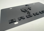 Metal License Plate Premium Black with 3D Bucking Ford Bronco Logo (1966–1975)