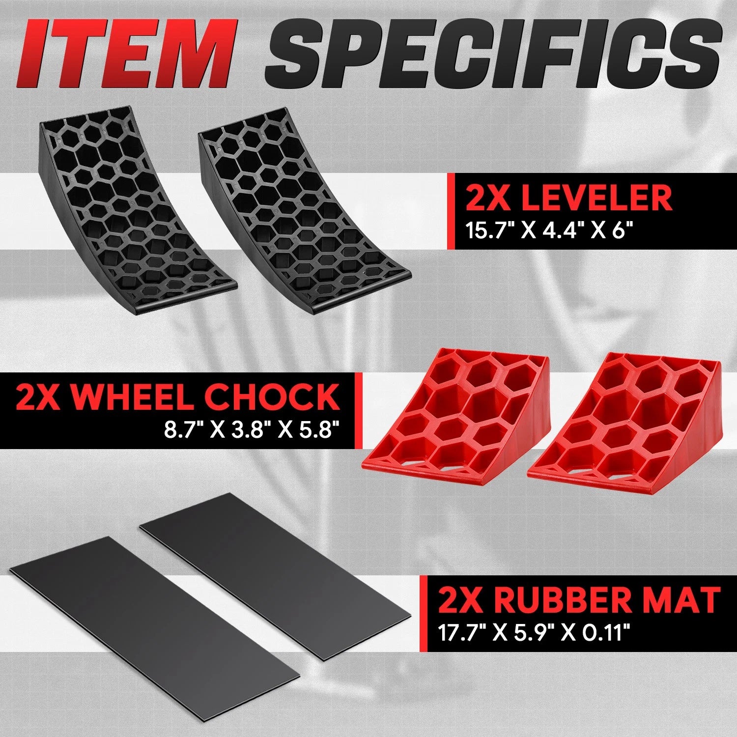 Honeycomb Leveling Ramp for Camping Cars (15.7" X 4.4" X 6", 27000LBS Capacity)