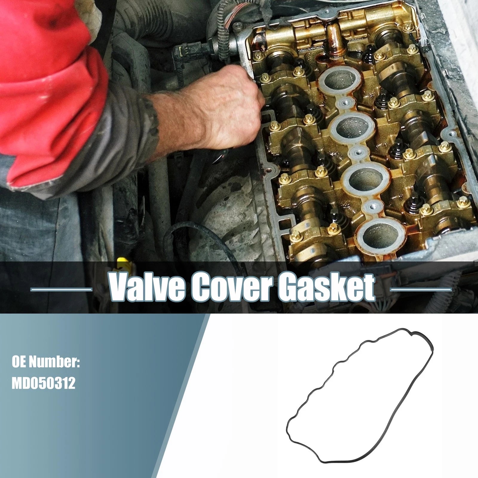 Engine Valve Cover Gaskets for Mitsubishi Mighty Max (1985) No.MD050312 Black